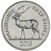 Монета Маврикий 1/2 рупии 2016
