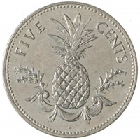 Монета Багамские острова 5 центов 2004