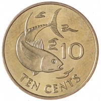 Монета Сейшелы 10 центов 2007