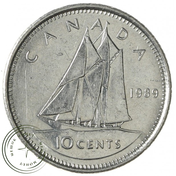 Канада 10 центов 1989