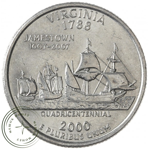 США 25 центов 2000 Вирджиния D