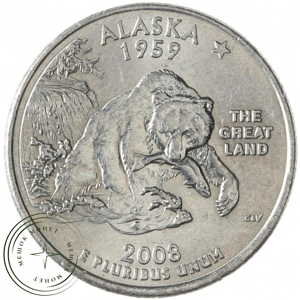 США 25 центов 2008 Аляска Р