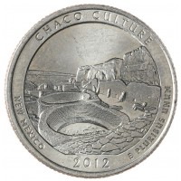 Монета США 25 центов 2012 Национальный исторический парк Чако Р