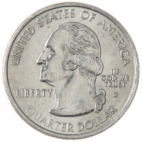Монета США 25 центов 2002 Теннесси D