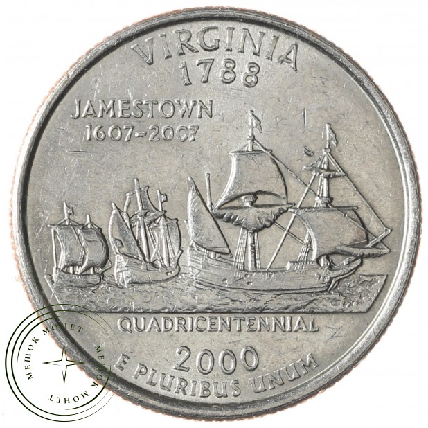 США 25 центов 2000 Вирджиния Р