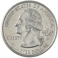 Монета США 25 центов 2003 Арканзас D