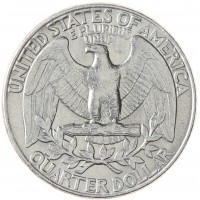 Монета США 25 центов 1989 D