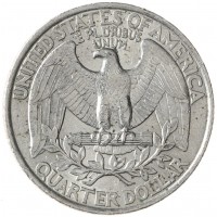 Монета США 25 центов 1996