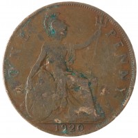 Монета Великобритания 1 пенни 1920