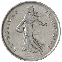 Монета Франция 5 франков 1971