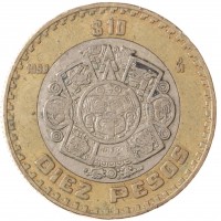 Монета Мексика 10 песо 1998