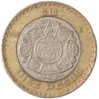 Монета Мексика 10 песо 2005