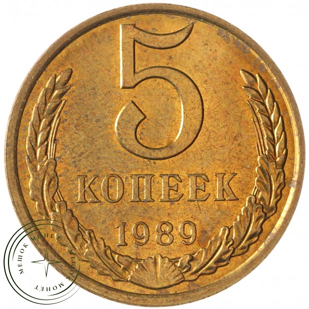 5 копеек 1989 AU-UNC