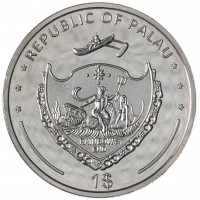 Монета Палау 1 доллар 2011 Вымирающие виды - Длиннорылый кудрепер