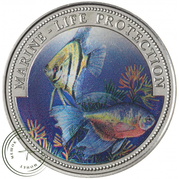 Либерия 1 доллар 1996 Защита морской жизни