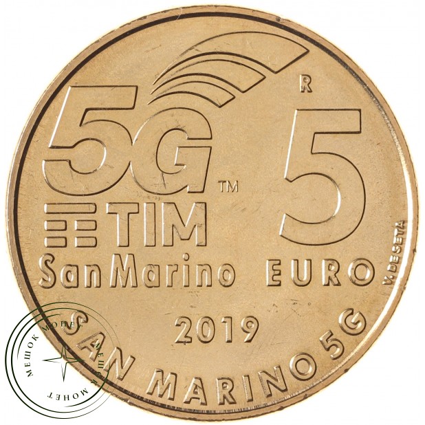 Сан-Марино 5 евро 2019 Технология мобильной связи  5G