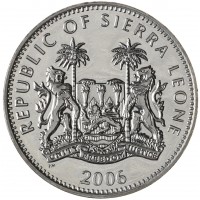 Монета Сьерра-Леоне 1 доллар 2006 Животные - Шимпанзе