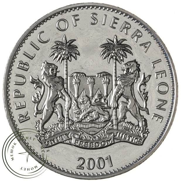 Сьерра-Леоне 1 доллар 2001 Большая африканская пятёрка - Носорог