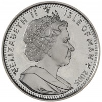 Монета Остров Мэн 1 крона 2005 200 лет Трафальгарскому сражению - Похороны Лорда Нельсона