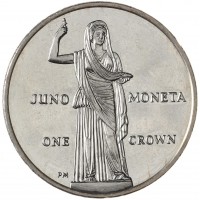 Монета Остров Мэн 1 крона 2012 Юнона Монета
