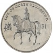 Британские Виргинские острова 1 доллар 2011 Жизнь Королевы Елизаветы II