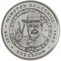 Монета Фолклендские острова 1 крона 2007 Великие Британцы - Уинстон Черчилль