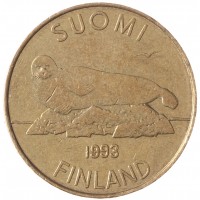 Монета Финляндия 5 марок 1993 Тюлень