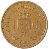 Монета Нидерландские Антильские острова 1 гульден 2008