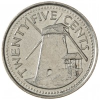 Монета Барбадос 25 центов 2008