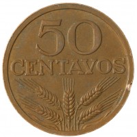 Монета Португалия 50 сентаво 1972