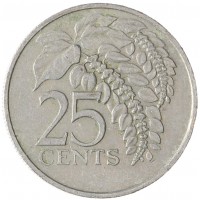 Монета Тринидад и Тобаго 25 центов 1981
