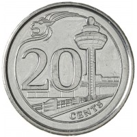 Монета Сингапур 20 центов 2013