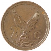 Монета ЮАР 2 цента 1997