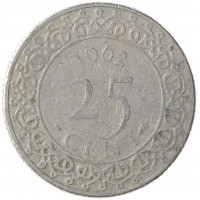 Монета Суринам 25 центов 1962