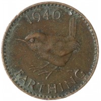 Монета Великобритания 1 фартинг 1940