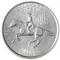 Монета США 25 центов 1999 Делавэр Р
