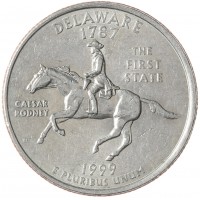 Монета США 25 центов 1999 Делавэр D