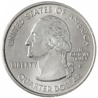 Монета США 25 центов 1999 Коннектикут Р