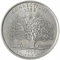 США 25 центов 1999 Коннектикут D