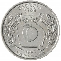 Монета США 25 центов 1999 Джорджия Р