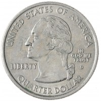 Монета США 25 центов 2002 Теннесси D