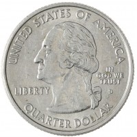 Монета США 25 центов 2008 Аляска D