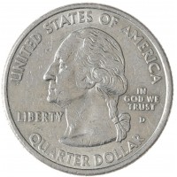 Монета США 25 центов 2001 Вермонт D