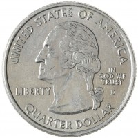 Монета США 25 центов 2005 Миннесота D