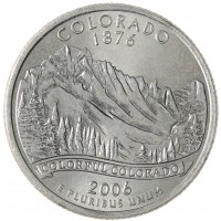 Монета США 25 центов 2006 Колорадо Р