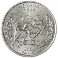Монета США 25 центов 2006 Невада Р