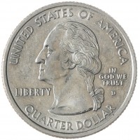 Монета США 25 центов 2006 Невада D