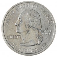 Монета США 25 центов 2002 Индиана D