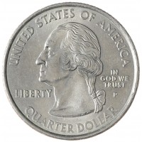 Монета США 25 центов 2000 Массачусетс Р