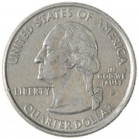 Монета США 25 центов 2000 Массачусетс D